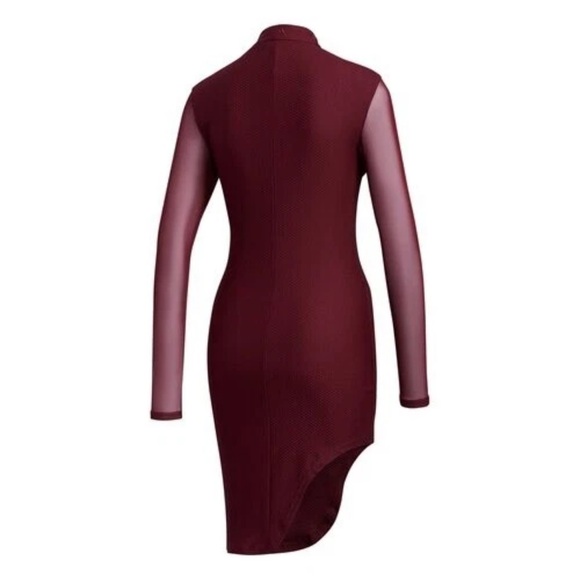 adidas x Ivy Park Asymmetrical Dress Maroon Size Small NWT Discontinued Rare - Picture 7 of 13